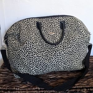 Diane Von Furstenberg Leopard Print Crossbody Duffle Weekender Bag